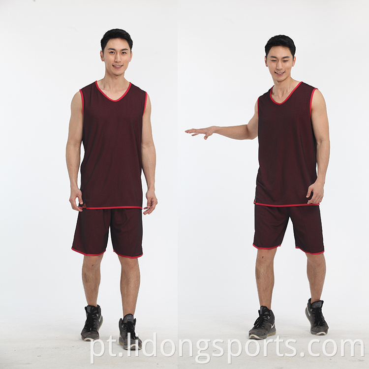 Basquete barato por atacado Use 100% de poliéster Customized Reversible Sports Basketball Uniform Jersey